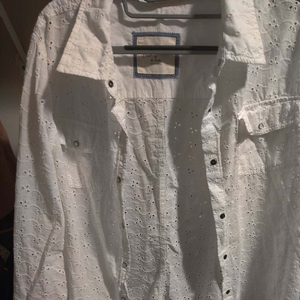 Juniors plus size button down shirt